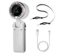 DONGKER Ventilateur portable à 5 vitesses, rechargeable par USB, réglable à 180 ° avec batterie de 3600 mAh et cordon pour voyage/maison/bureau/camping