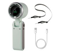 DONGKER Ventilateur portable à 5 vitesses, rechargeable par USB, réglable à 180 ° avec batterie de 3600 mAh et cordon pour voyage/maison/bureau/camping