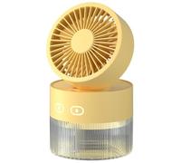 DONGKER Ventilateurs D'humidificateur de Brumisation,Ventilateur de Refroidissement Rechargeable a 2 Vitesses avec Veilleuse pour Chambre a Coucher,Maison,Tentes Extérieures,Voiture de Voyage