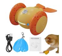 DONGKER Voiture Interactive pour Chat,Jouet de Course Automatique pour Chaton,Batterie Intégrée de 250 MAh et Système D'induction Intelligent,pour Les Chats D'intérieur Qui S'ennuient