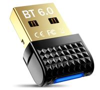 Dongle Bluetooth 6.0, Clé USB pour PC Adaptateur Faible Latence pour PC (EDR & BLE) Supporte Casque, Souris, Manette, Clavier, Imprimantes, PC, Smartphone, Tablette avec Windows 11/10/8.1/7 (BT600)
