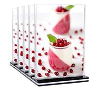 DONGLI 5×A4 Présentoir de Table,Support pour Menu A4, Porte-Menu Transparent Acrylique pour les, restaurants,Menus,Hôtel, Photo,et Plus Encore