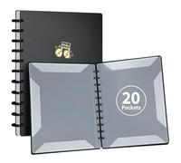 DONGLI Lot de 2 Chemises pour Partitions,20 Pages Dossier de Musique-Noir | Classeur A4 pour Partitions de Musique