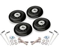 DONGLING Roulette Valise Remplacement Roues De Rechange for Valise À Bagages, 4 Pièces, OD 36-50mm, Axes Luxe Noirs avec Vis, Adaptées Aux roulettes Pivotantes 18 26 Pouces(FJ-49-11)