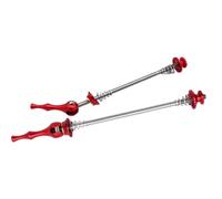 DONGLING Serrages Et Blocages Rapides Brochettes de moyeu Roue vélo 1 Paire brochettes à dégagement Rapide ultralégères Anti-Corrosion Tige d'essieu Universelle for Route(Red)