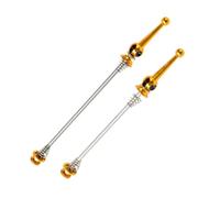 DONGLING Serrages Et Blocages Rapides Brochettes de moyeu Roue vélo 1 Paire brochettes d'essieu Avant et arrière à dégagement Rapide, Accessoires en Alliage Titane for Route(Golden)