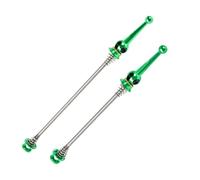 DONGLING Serrages Et Blocages Rapides Brochettes de moyeu Roue vélo 1 Paire brochettes d'essieu Avant et arrière à dégagement Rapide, Accessoires en Alliage Titane for Route(Green)