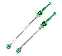 DONGLING Serrages Et Blocages Rapides Brochettes de moyeu Roue vélo, 1 Paire, Route Montagne léger, dégagement Rapide, brochette Avant et arrière, Levier Fixation d'essieu en Titane(Green)