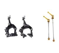 DONGLING Serrages Et Blocages Rapides Brochettes de moyeu Roue vélo, Frein V Avant et arrière, étrier Traction latéral en Aluminium avec Coussinets 1 Paire Titane ultraléger