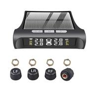 DONGLING Tpms Capteur de Voiture Solaire manomètre 4 capteurs Alarme système Surveillance la Pression des pneus Automobile sécurité Roues(External)