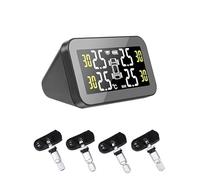 DONGLING Tpms Système de Surveillance la Pression des pneus Voiture Intelligent sans Fil à écran réglable énergie Solaire Grand for 4(Internal sensors)