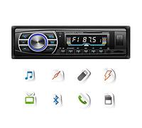 DONGMAO Autoradio 12V-24V OLED Écran Couleur Bluetooth FM Turner Aux-in Prise en Charge Bluetooth USB/Lecteur de Cartes SD/MMC Lecteur MP3 de Voiture 1DIN pour Connecteur ISO 12-24V Universel
