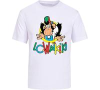 DONGNODQ Roses LC Waikiki Monkey Mens White T-Shirt Manches Courtes(Large)