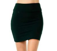 DONGPAO Jupe pour femme Taille simple extensible Tube Miniskirt, Noir , 44