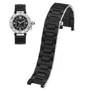 dongriuk Bracelet de montre en acier inoxydable avec extrémité concave pour bracelet de montre de la série Cartier Pasha(Black1,20-12mm)