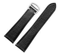 dongriuk Bracelet De Montre En Cuir Véritable Pour Cartier Tank London Solo Cuir De Vache Texturé Litchi(Black-steel,23mm)