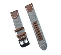 dongriuk Sangles De Libération En Cuir Et Nylon Vintage Pour Hommes, Pour Seiko Pour Bracelet De Montre Omega Avec Boucle(Grey,20mm)