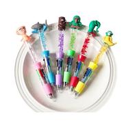 DONGTATA Lot de 6 Stylos Italian Brainrot Figurines Tung Tung Tung Sahur Tralalero Tralala-Inspired Stylos Colorés Cadeaux Amusants de Collection pour Enfants et Adultes Bureau École