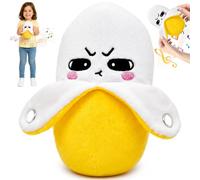 DONGTATA Peluche Musicale Interactive avec Capteur Tactile, Jouet Éducatif en Forme de Fruit, Douce Peluche pour Bébés Tout-Petits, Cadeau d'anniversaire, Banane
