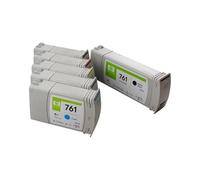DONGXINGCUNZG Cartouche d'encre à Jet d'encre de Remplacement, Compatible HP761, complète avec Encre pigmentée, for imprimante DesignJet T7100 T7200, 6 Couleurs, 761(1SET (6PCS))