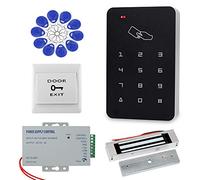 Dongyang Kit de système de contrôle d'accès de Porte avec Clavier RFID 180 kg Serrure magnétique + Source d'alimentation + 10 pièces de Porte-clés Set Complet