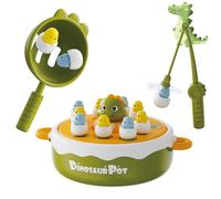 DONGZQAN Jeu de société dinosaure pour enfants à partir de 2, 3, 4, 5, 6 ans, poissons, pêche avec 1 jeu de pêche pour enfants, musique et jouet éducatif