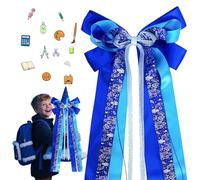 DONGZQAN Nœud pour sacs à sucre, 60 × 20 cm, pour sac d'école, nœud décoratif, sac à sucre, nœud violet clair, kit de bricolage, sac d'école, nœud (bleu)