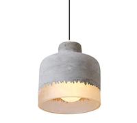 DONHEK Lampe à Suspension Industrielle en Ciment, épissage en résine, Suspension en béton, Finition Grise, Abat-Jour en Ciment Rural, Lustre Suspendu pour luminaire de Bar de Restaurant Star of Light