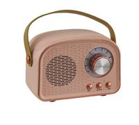 Doni Bomboniere 1 enceinte Bluetooth rétro portable sans fil vintage Bluetooth 5.0 stéréo TWS USB TF Card AUX mini enceinte audio pour la maison, les voyages, les fêtes, cadeau (rose et cuivre)