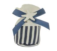 Doni Bomboniere 18 ans anniversaire 12 pcs Sac bicolore rayé blanc et bleu avec application étoile de mer en craie et nœud Idées cadeaux complètes originales bon marché