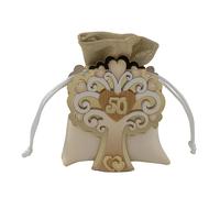 Doni Bomboniere Anniversaire Lot de 12 boîtes à dragées en forme d'arbre de vie avec feuilles cœur au centre est présent numéro 50 idées cadeaux complètes originales bon marché