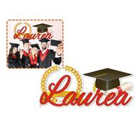 Doni Bomboniere Baccalauréat 1 pcs Écrit mural avec Couronne Laurier Tactile Et Parchemin Idées Cadeaux complètes Originales Bon marché
