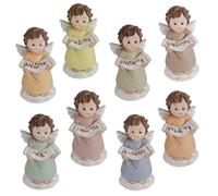 Doni Bomboniere Baptême - 1 figurine divin ange avec main parchemin mots différents sympathie amour amitié fantaisie joie bonheur sérénité joie idées cadeaux complètes originales
