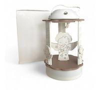 Doni Bomboniere Baptême 1 pcs Boîte à musique avec Lampe LED Premier Anniversaire Communion au Centre Un Ange L'étoile entre Les Mains Base Supérieure Où Est Alloué Module A Scytta Doux Rêves Et