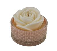 Doni Bomboniere Baptême 1 pcs Bougie Parfumée En Forme de Mariage Anniversaire Rose avec Bougeoir en Verre Diamanté Idées Cadeau Complet Originaux Bon Marché Grand