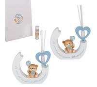 Doni Bomboniere Baptême 1 pcs diffuseur essence avec ours premier anniversaire ballon entre les mains sur la base Il y a l'inscription La vie est une aventure merveilleuse idées cadeaux complètes