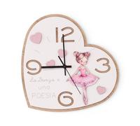 Doni Bomboniere Baptême 1 pcs Horloge Murale En Forme Premier Anniversaire Communion Coeur avec Ballerine Tutu Rose Et Arc Phrase La Danse Est Une Poésie Idées Cadeaux Complètes Originaux Bon Marché