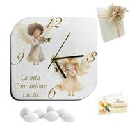 Doni Bomboniere Baptême 1 pièce Montre en cuir synthétique avec impression avec petits anges personnalisables artisanales idées cadeaux complètes communion originales modernes (modèle 02-12 x 12 cm)