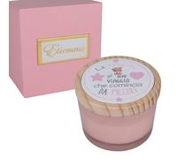 Doni Bomboniere Baptême Lot de 1 bougeoirs en verre avec bouchon premier anniversaire en bois ourson cœurs et étoiles roses phraseLe bonheur est un voyage commençant par de petites idées cadeaux