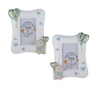 Doni Bomboniere Baptême Lot de 1 cadres photo pour garçon avec tendre premier anniversaire, ours ballon entre les mains le même est placé au coin des idées cadeaux complètes originales bon marché