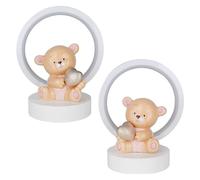 Doni Bomboniere Baptême Lot de 1 lampe avec ourson pour fille, premier anniversaire, coeur, entre les mains, assortiment en deux modèles, idées cadeaux complètes originales, bon marché