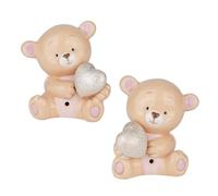 Doni Bomboniere Baptême Lot de 1 lampe LED en forme d'ourson avec cœur entre les mains droite ou gauche assorties en deux modèles Idées cadeaux complètes originales bon marché