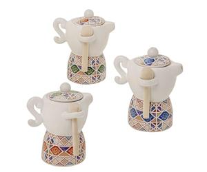 Doni Bomboniere Communion 1 pc Sucrier Moka en céramique italienne en différentes variantes avec décoration faïence colorée utile économique garçon fille pas cher original