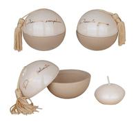 Doni Bomboniere Communion 1 pcs Bougeoir Boule Double Couleur avec Confirmation Mariage Anniversaire Nappina Et Inscription Or Petites Joies Pure Bonheur Plaisirs Simples Assortis Idées Cadeaux