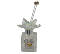 Doni Bomboniere Communion 1 pcs Diffuseur Environnement Bouchon Couleur Argent avec Fleur en Swarovski Plaque En Forme De Coeur Sur Main Représentation Symboles Sacrés Calice Et Ostie Idées Cadeau