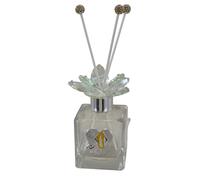 Doni Bomboniere Communion 1 pcs Diffuseur Environnement Bouchon Couleur Argent avec Fleur en Swarovski Plaque En Forme De Coeur Sur Main Représentation Symboles Sacrés Confirmation Idées Cadeau