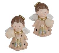 Doni Bomboniere Communion 1 pcs Lampe LED Ange avec Étoile Ou Coeur entre Les Mains Halo Et Symboles Sacrés Calice Ostie sur Robe Percé Idées Cadeaux Complets Originaux Bon marché