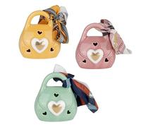 Doni Bomboniere Communion 1 pcs LED Lampe En Forme de 18 Ans Anniversaire 40 30 Sac à Main Percé avec Coeurs Au Centre Un Coeur Détails Dorés sur la Poignée Foulard Attaché Idées Cadeaux Completes