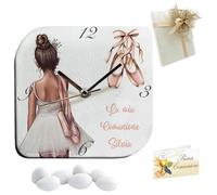 Doni Bomboniere Communion 1 pièce Montre en similicuir avec impression avec ballerine avec tutu et chaussures de danse personnalisables artisanales idées cadeaux complètes pour fille moderne (modèle