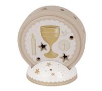 Doni Bomboniere Communion Lampe LED En Forme de Cercle avec Bandes Et Base Décorée Étoiles à l'intérieur de Sont Présents Les Symboles Sacrés Sacramento Idées Cadeaux Completes Originaux Bon Marché
